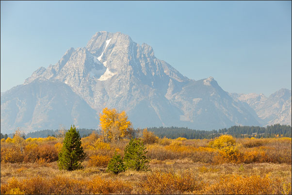 Mount Moran aus Sicht der Willow Flats im Herbst (Grand Teton Nationapark, USA)<br />Nikon D3x mit AF-S NIKKOR 70?200 mm 1:2,8G ED VR II