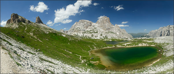 Toblinger Knoten und Innichriedlknoten mit den B�denseen im Vordergrund (Sextner Dolomiten)<br />Nikon D200 mit AF-S DX NIKKOR 17-55 mm 1:2,8G